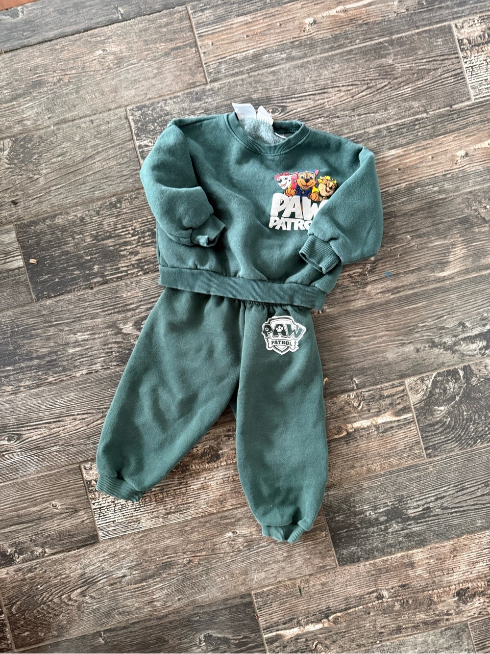 Zara Paw Patrol Green Kids' Fleece Sweatpants - Official Character Set